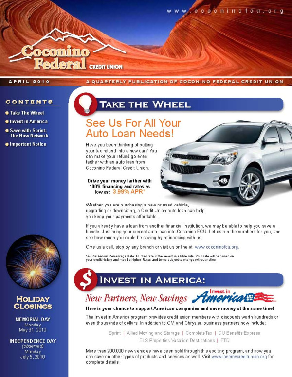 Coconino Federal Credit Union Invest in America best practices